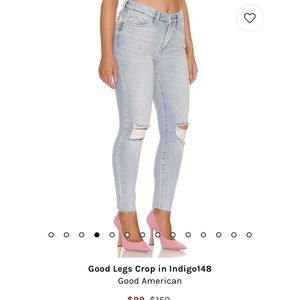 Good American Good legs crop raw hem jeans size 14